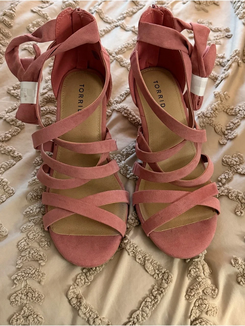 torrid Rose Pink Strappy Lace-Up Sandals
